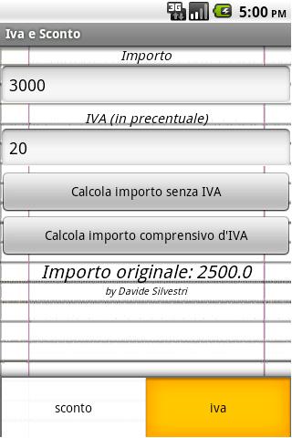 IVA e Sconto Android Shopping