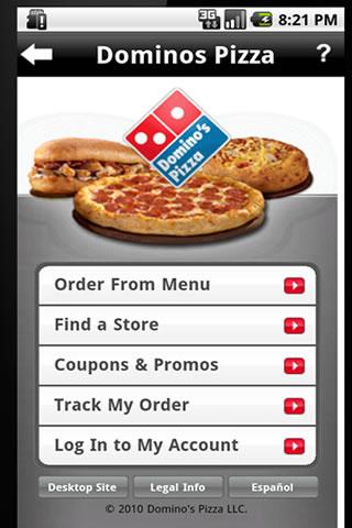 Pizza Android Pro Quick LInk Android Shopping