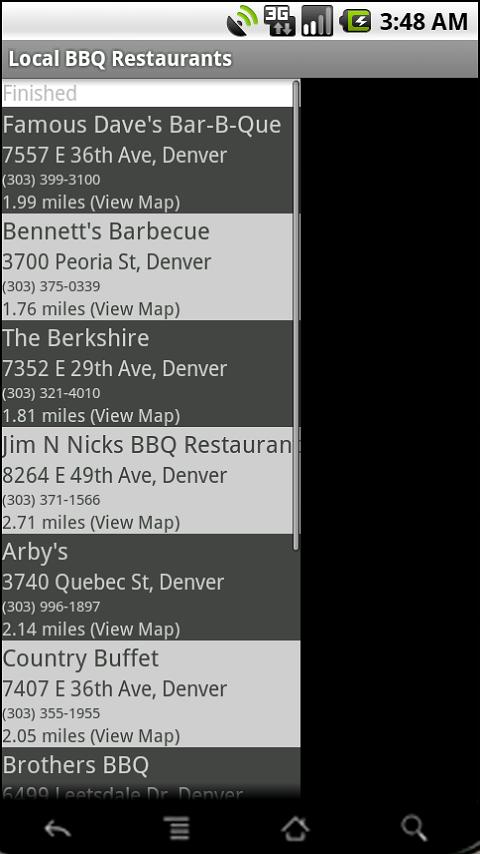 Local BBQ Places Android Shopping