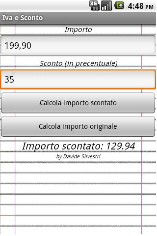 IVA e Sconto (Donazione) Android Shopping