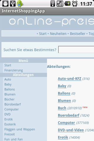 Internet Shopping App (DE) Android Shopping