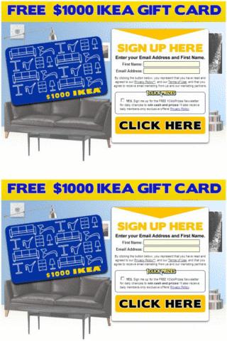 FREE $1000 Ikea Gift Card !
