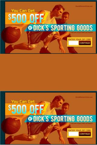 FREE $500 OFF @ Dicks Sporting Android Shopping
