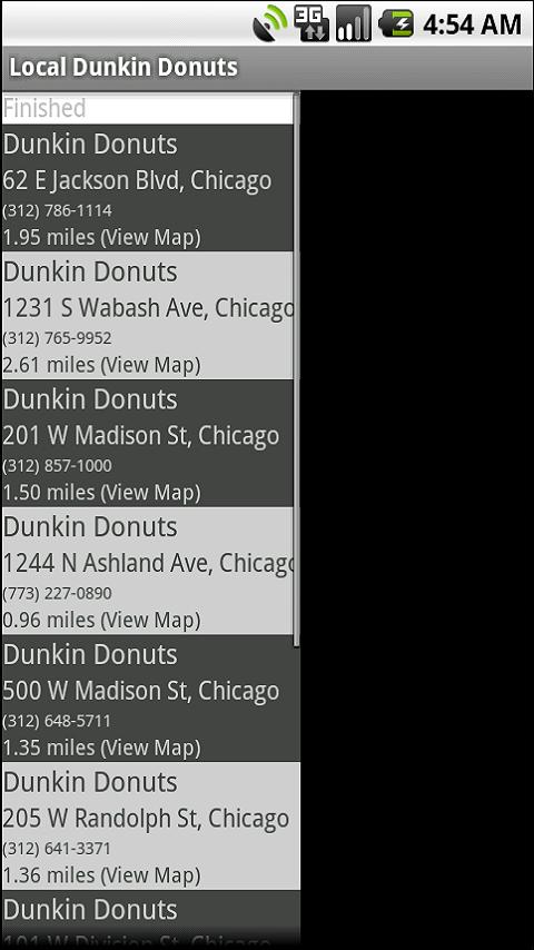 Local Dunkin Donuts Android Shopping
