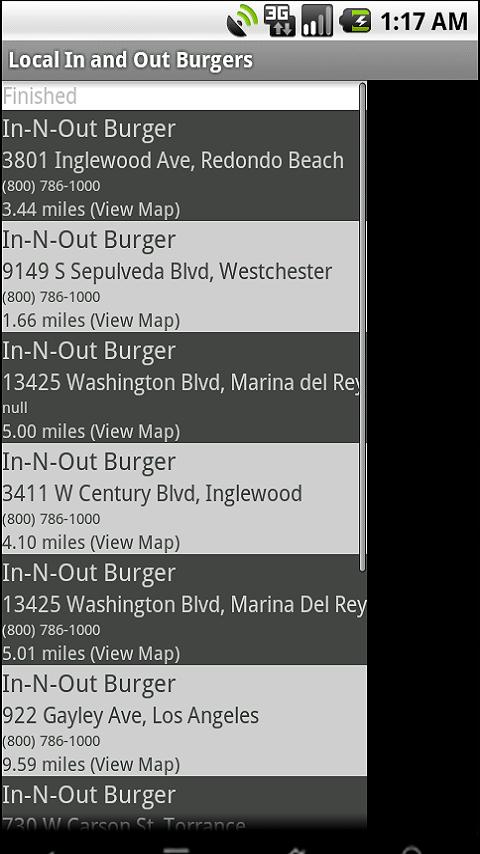 Local In and Out Burger Android Shopping