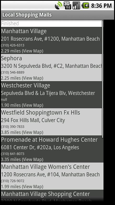Local Shopping Malls Android Shopping