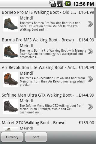 Simply Hike Android Shopping