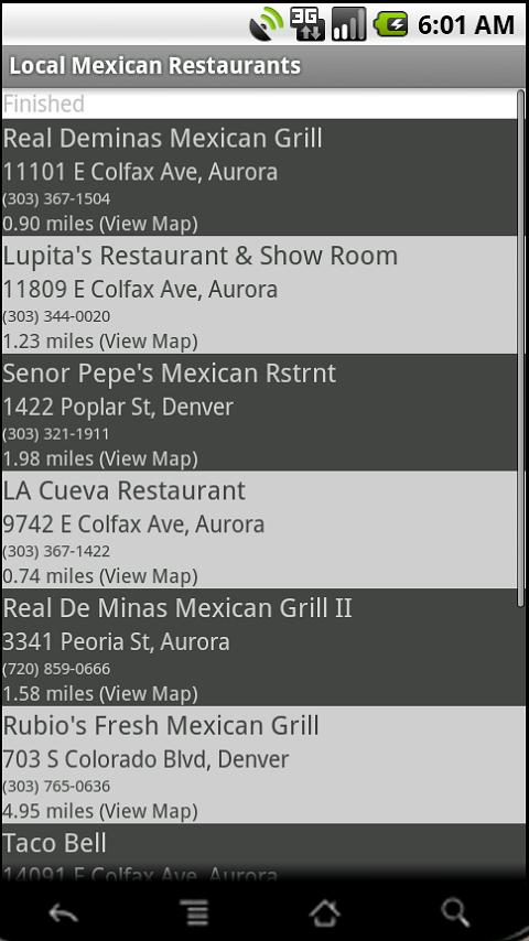 Local Mexican Restaurants Android Shopping