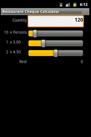 Restaurant Cheque Calculator Android Shopping