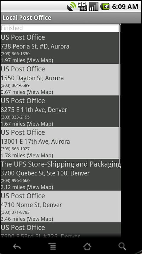 Local Post Office Android Shopping