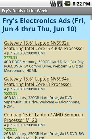 Fry’s Deals of the Week Android Shopping