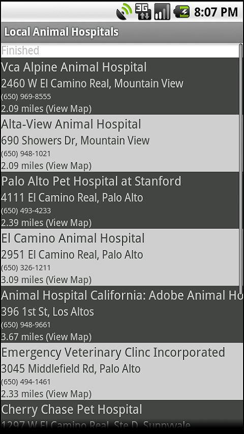 Local Animal Hospitals Android Shopping