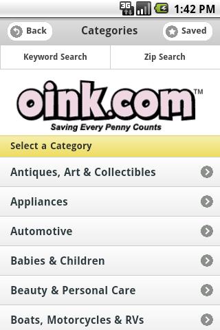Oink.com – Ventura, CA Android Shopping