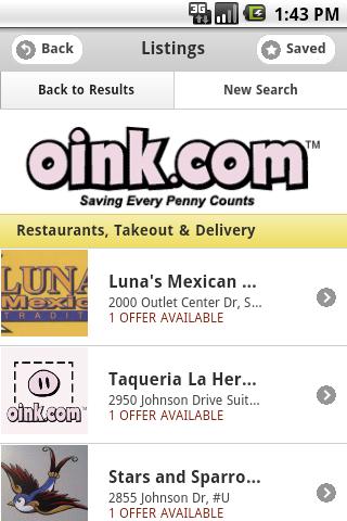 Oink.com – Ventura, CA Android Shopping