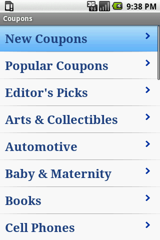 Coupons Android Shopping