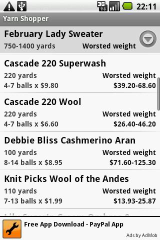 Yarn Shopper Android Shopping