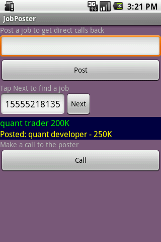 JobPoster Android Communication