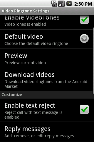 VideoTones Pro Android Communication