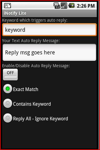 iNotify Lite – Auto Text Reply Android Communication