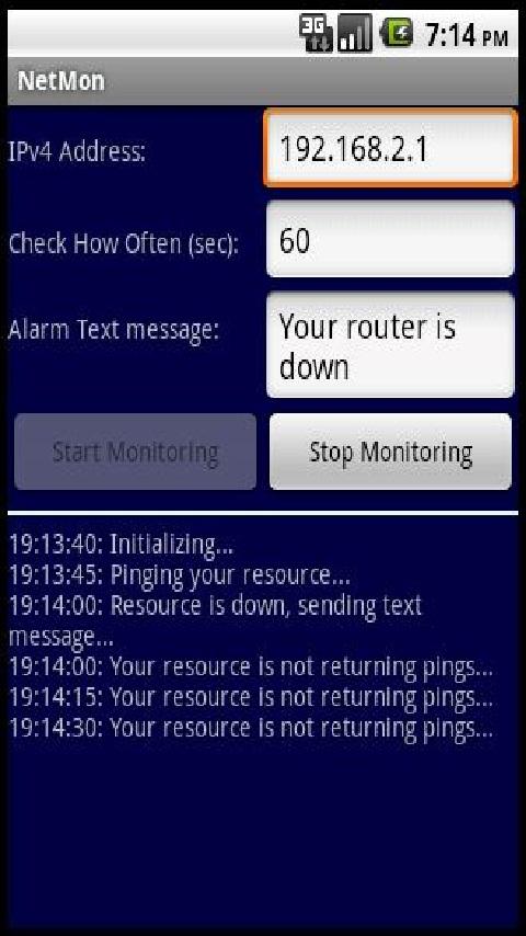 Network Monitor Ping Notifier Android Communication