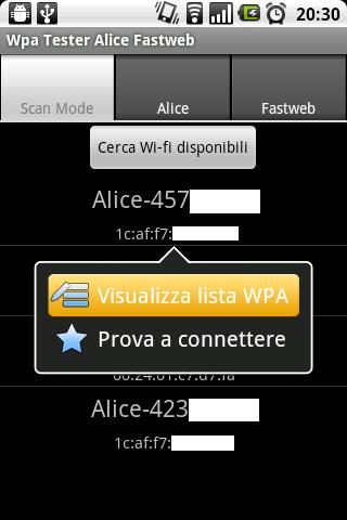 Wpa Tester Alice Fastweb LITE Android Communication