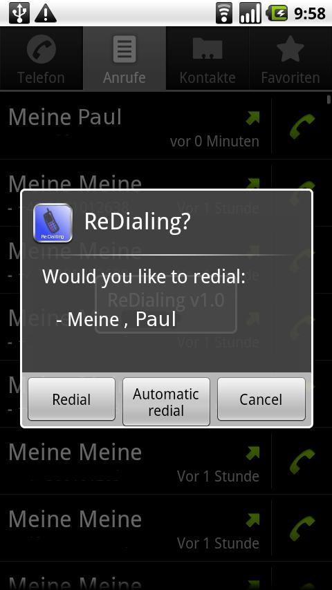 ReDialing Android Communication