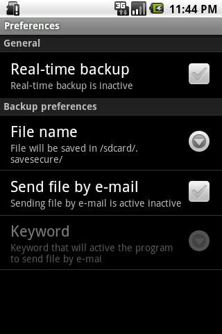 Real-time SMS backup Android Communication