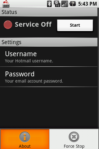 eNotify Hotmail Android Communication