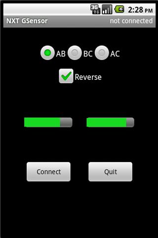 NXT GSensor Remote Android Communication