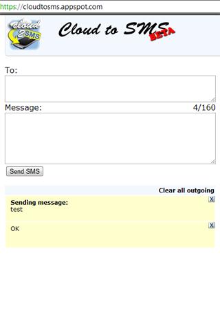Cloud to SMS Free (Beta) Android Communication