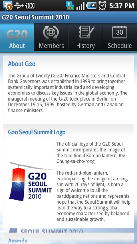 G20 Seoul Summit 2010 Android Communication