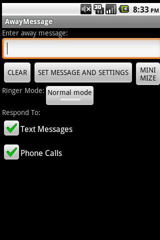 AwayMessage Android Communication