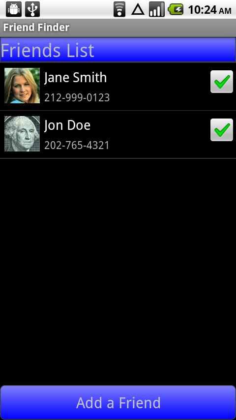 Find a Friend Android Communication