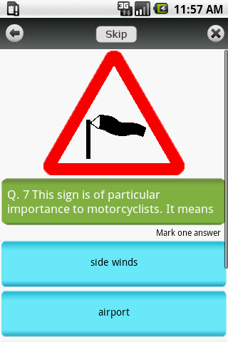 UK Motorcycle Theory Test Lite Android Communication