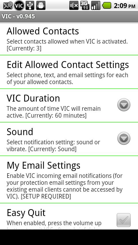 VIC Beta Android Communication