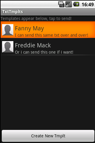 TxtTmplts Android Communication