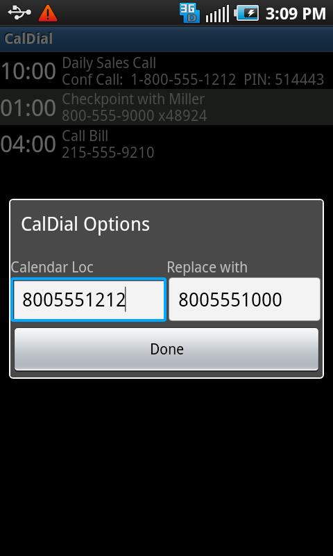 CalDial: Calendar Dialer Android Communication