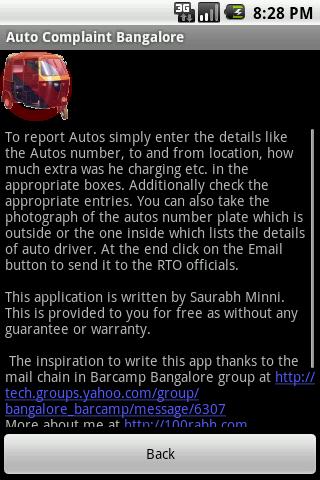 Auto Complaint Bangalore Android Communication