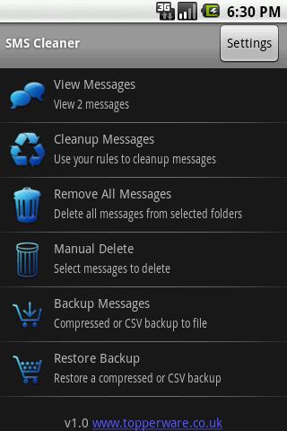 SMS Cleaner2 Trial Android Communication