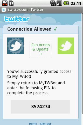 MyTweetDroid Android Communication