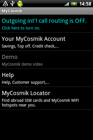 MyCosmik Android Communication