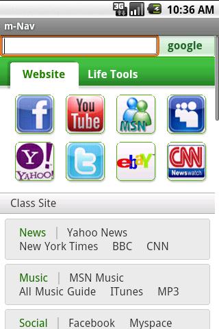 Website Navigator Android Communication