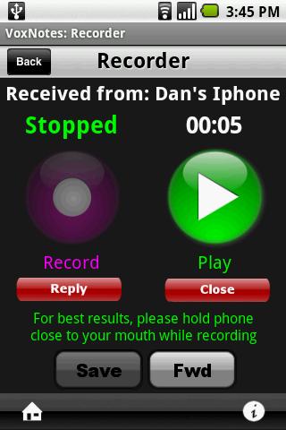 VoxNotes Trial Android Communication