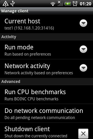 AndroBOINC Android Communication