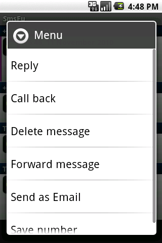 SmsFu SMS spam filter Android Communication