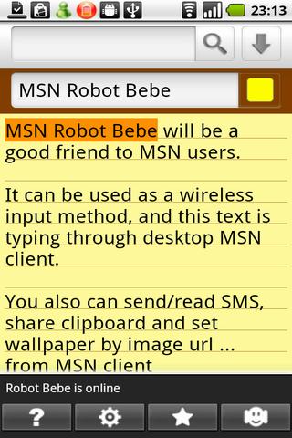 MSN Robot Bebe Android Communication