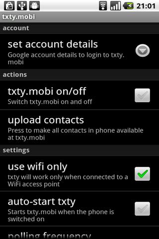 txty.mobi Android Communication