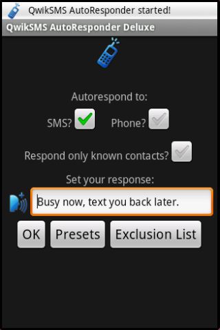 QwikSMS AutoResponder Deluxe Android Communication