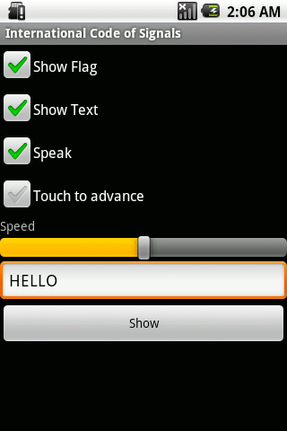 International Code of Signals Android Communication