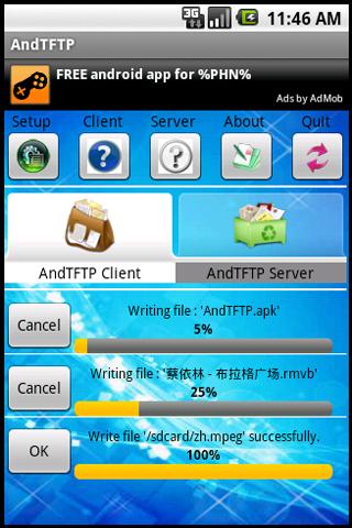 AndTFTP Android Communication